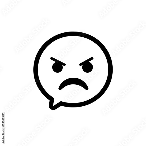 Bold outlined angry expression in speech bubble icon for expressing strong emotional reaction
