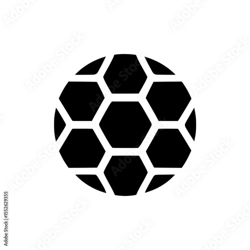 Icon of a classic soccer ball with pentagon and hexagon patterns, representing sports, football, or athletic themes.