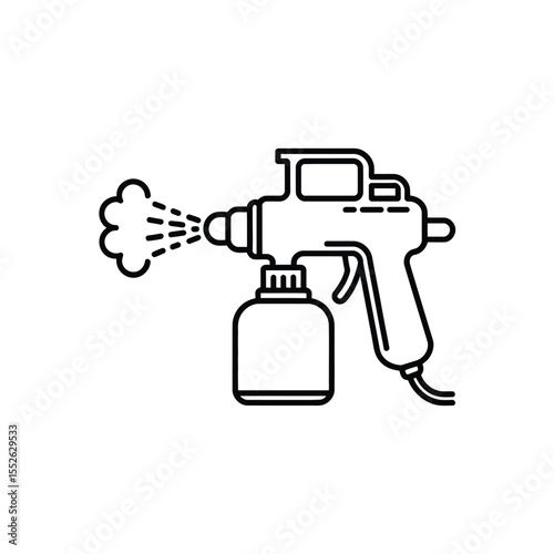 Line Art Illustration of a Spray Gun