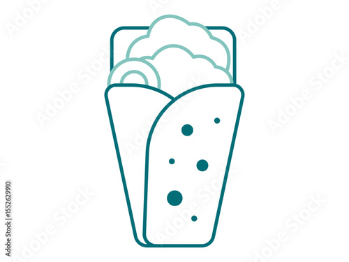 Shawarma icon. Fast food outline icon. Simple junk food and street food vector illustration in modern thin line style.