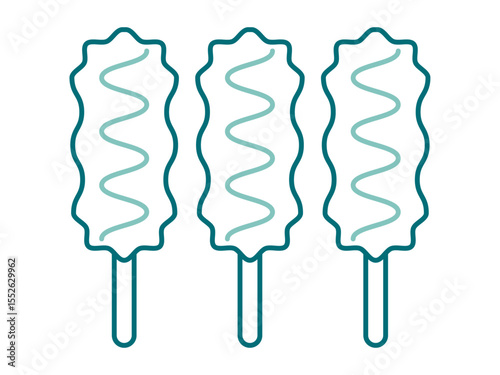 Corn sticks icon. Fast food outline icon. Simple junk food and street food vector illustration in modern thin line style.