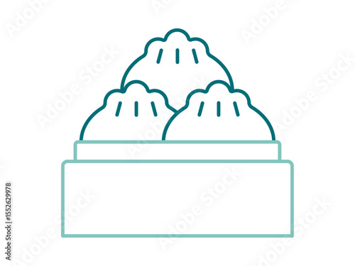 Dim sum icon. Fast food outline icon. Simple junk food and street food vector illustration in modern thin line style.