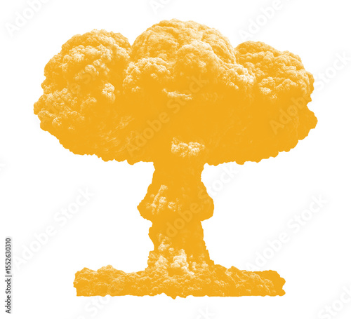 orange explosion cloud in mushroom formation