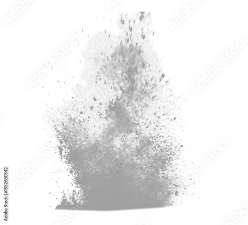 Vertical smoke blast with dense particles and rising motion