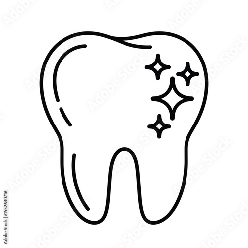 Clean and Shiny Tooth Icon for Dental Health and Hygiene