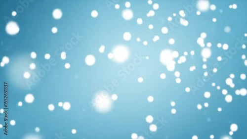 Gentle snowfall on a pale blue canvas