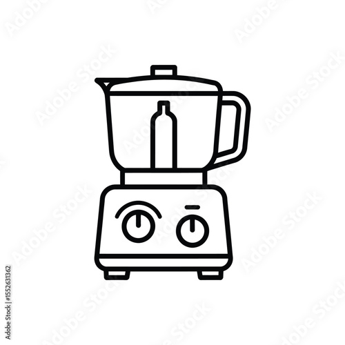 Line Art Illustration of a Kitchen Food Processor