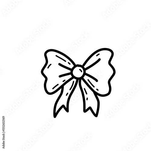 hand drawn bow ribbon line icon