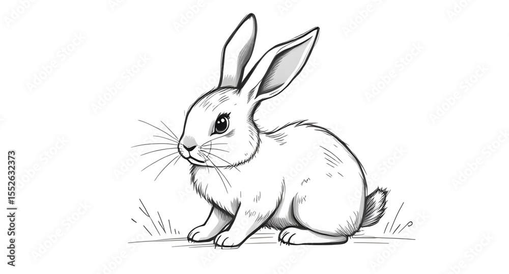 Obraz premium vector illustration of a rabbit