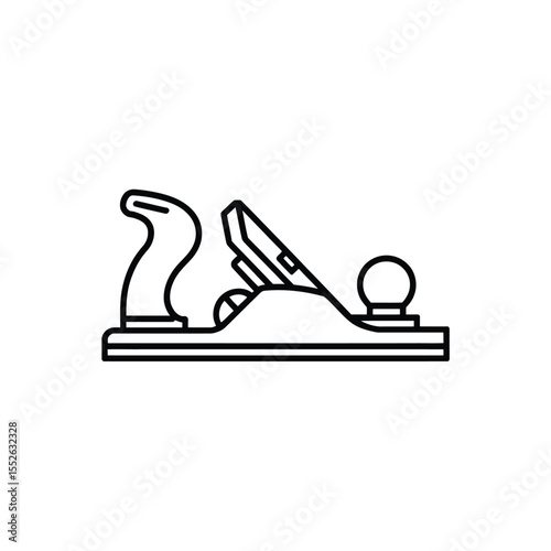 Line Art Illustration of a Woodworking Hand Plane