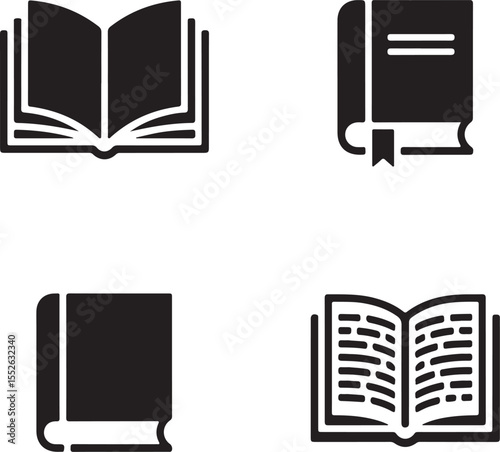book icon set education study reading learning language skill sign symbol line pictogram vector illustration design flat graphic design
