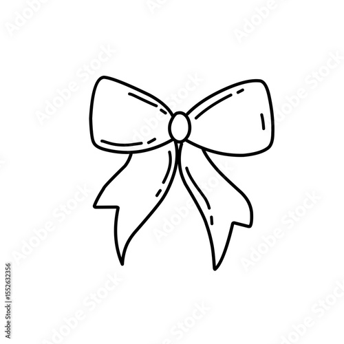 hand drawn bow ribbon line icon