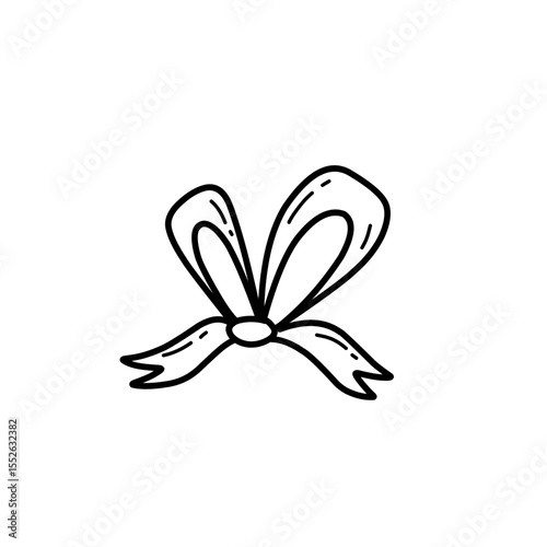 hand drawn bow ribbon line icon