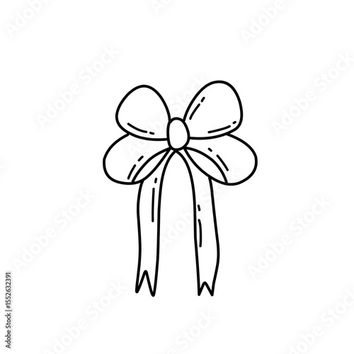 hand drawn bow ribbon line icon