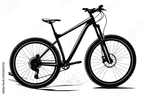  Mountain Bike Silhouette  Rugged Bicycle Vector for Outdor Adventures


