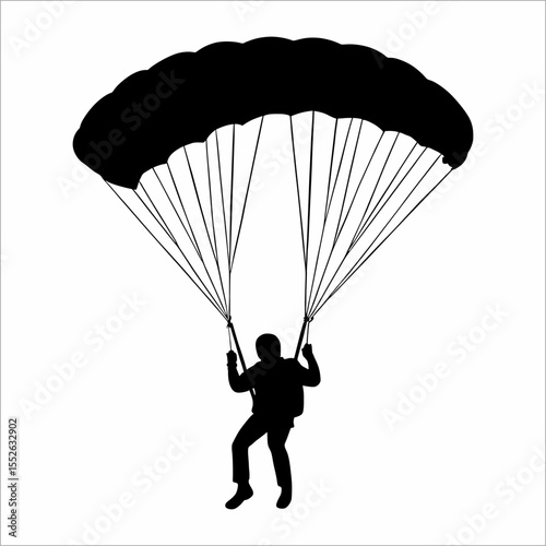 silhouette of a person parachuting