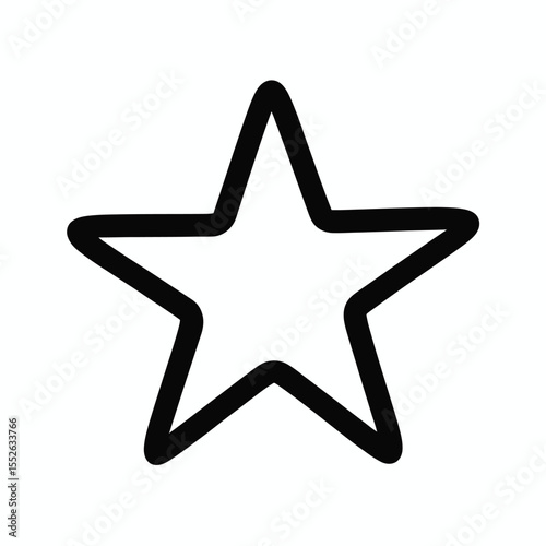 Simple Black Outline Star Icon