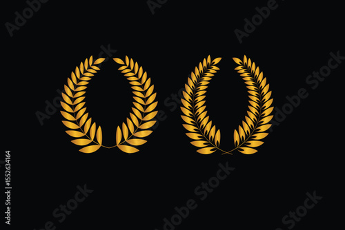 Laurel Wreaths Vector set. Winner symbol for your design. Emblem Crests logo element set. Heraldic logo, vintage laurel wreaths, Logo Design Elements.
