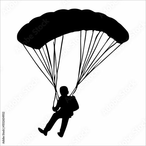 silhouette of a person parachuting