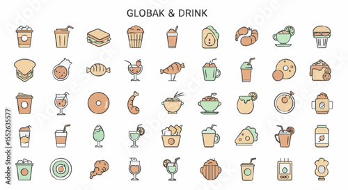 Collection food and drink icons