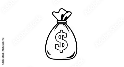 bag with dollar sign, wealth icon, money pouch, finance icon, investment icon, savings bag, money symbol icon, banking icon, dollar bag, economic icon