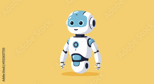 Friendly robot character for modern technology designs