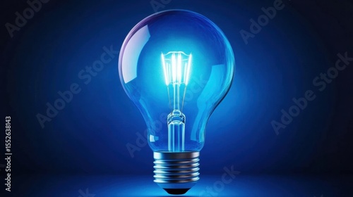 Futuristic glowing LED light bulb in blue and purple colors Business ideas concept