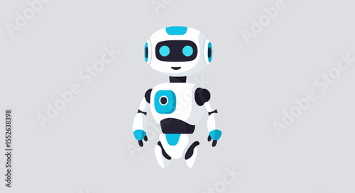 Robot character with black and blue accents