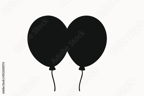 Silhouette of Two Balloons Simple, Elegant Vector Illustration