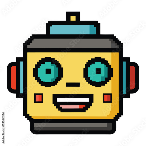 Pixel robot face