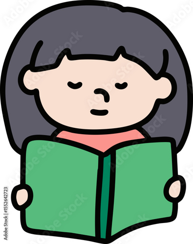 Child reading a book