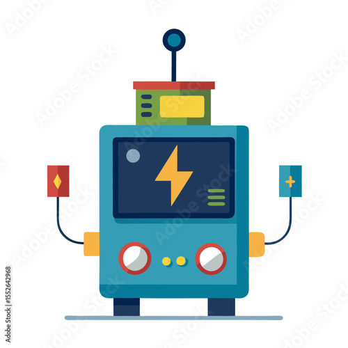 retro robot vector illustration
