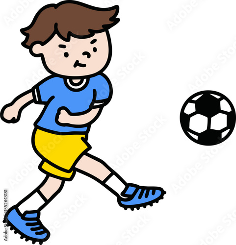 Child playing soccer