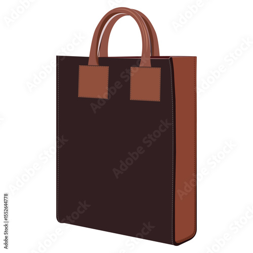 Elegant brown leather tote bag