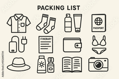 Essential packing list: clothing, toiletries, travel documents, and gadgets