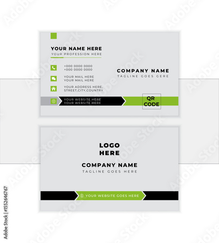 Creative and clean corporate business card template. Vector illustration. Stationery design, print template, vertical & horizental layout, editable vector design
                