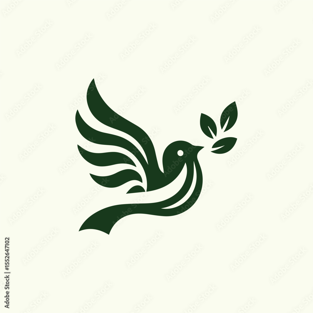 Fototapeta premium Modern bird leaf logo