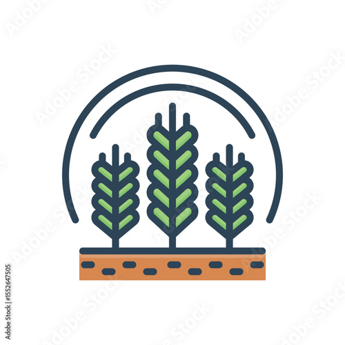 Color illustration icon for grains