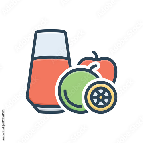Color illustration icon for juice