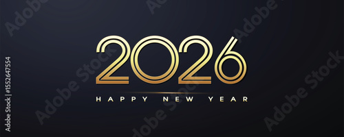 2026 Happy new year banner, Happy new year vector art and illustration template poster, banner, flyer, background	