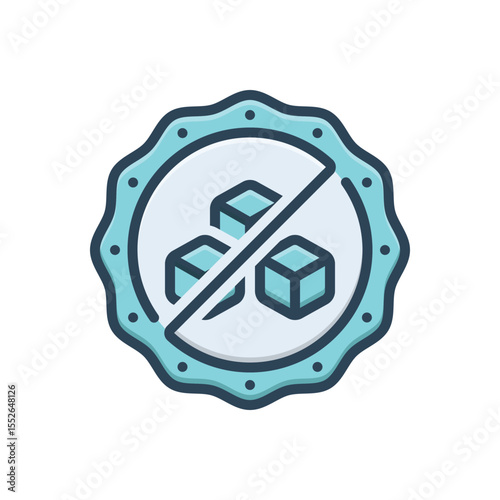 Color illustration icon for sugar free