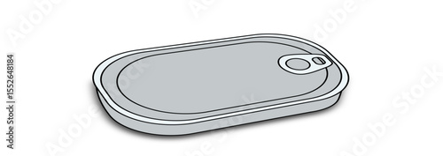 Tin sardine can closed and opened