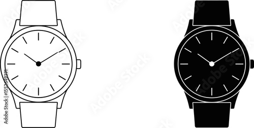 Watch illustration vector graphic design time wrist accessory timepiece analog clock fashion stylish editable vector illustration with png format