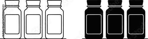Vector illustration of medicine bottles for healthcare and pharmaceutical products and supplement ads editable vector illustration with png format