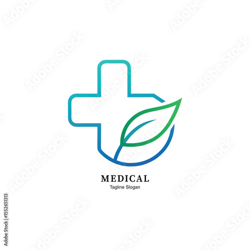 Green Blue Herbal Medical Symbol

