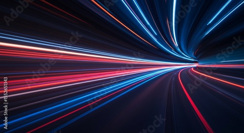 blue laser curve with speed line blur and dynamic streak PNG, where the trail glows across the highway and every flash leaves a new light line behind another turning line