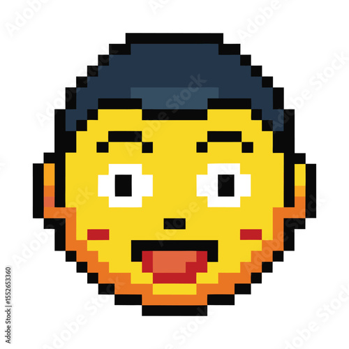 Pixel thinking face