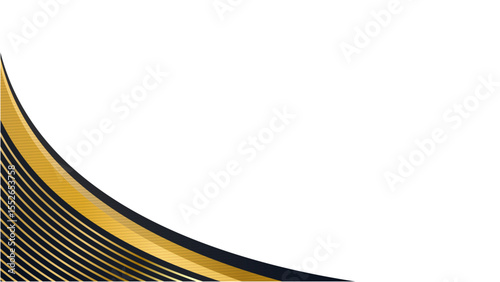 Transparent Background: Elegant abstract design with curved golden and dark blue lines in the lower left, perfect for sophisticated banners or backgrounds.

