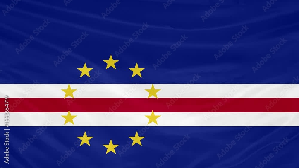Cape Verde Flag 4K Waving Motion Animation