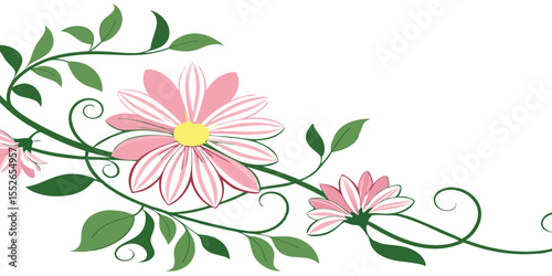 Close-up of the Coreopsis flower arranged beautifully and decorated with vines